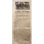 Execution broadside.- Strange and Singular Execution (The) of James Hughes, who was twice Hanged ...