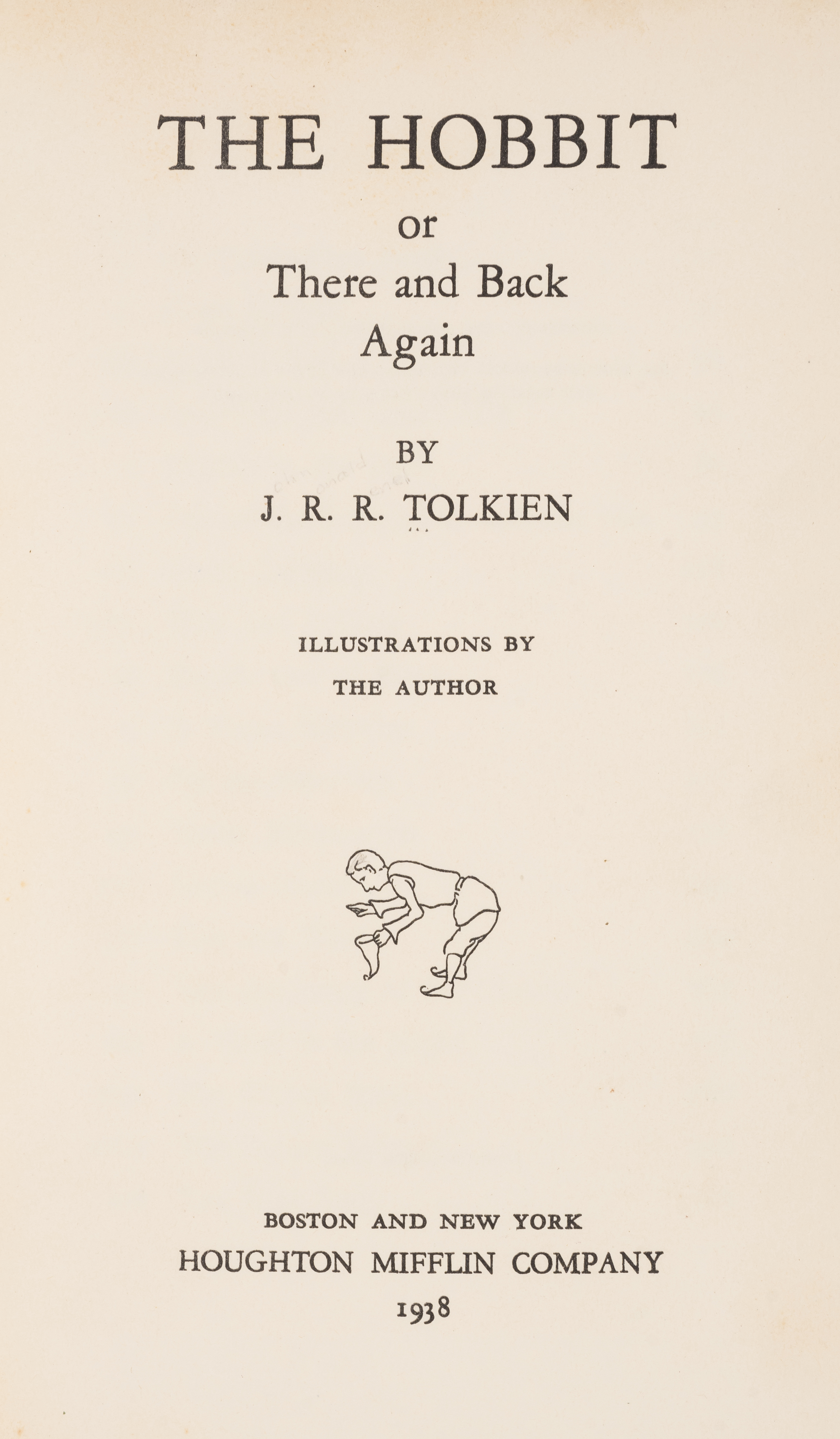 Tolkien (J.R.R.) The Hobbit; or There and Back Again, first American edition, first state, Boston...