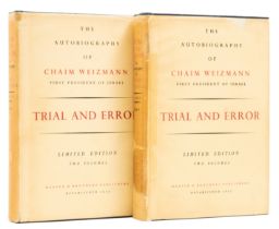 Israel.- Weizmann (Chaim) Trial and Error, 2 vol., one of 500 copies signed by the author, New Yo...