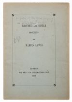 [Evans (Marian)] "Marian Lewes". Brother and Sister, Sonnets, counterfeit of Wise forgery, For Pr...