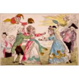 Cruikshank (George) and others. Collection of 12 original caricatures with Drury Lane and Theatri...