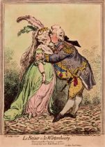 Gillray (James) Le Baiser à la Wirtembourg, etching, 1797; and another (2)