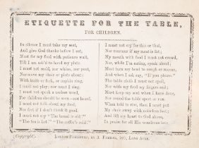 Food & drink.- Children.- Etiquette for the table, for children, unrecorded, Published by A. Farm...