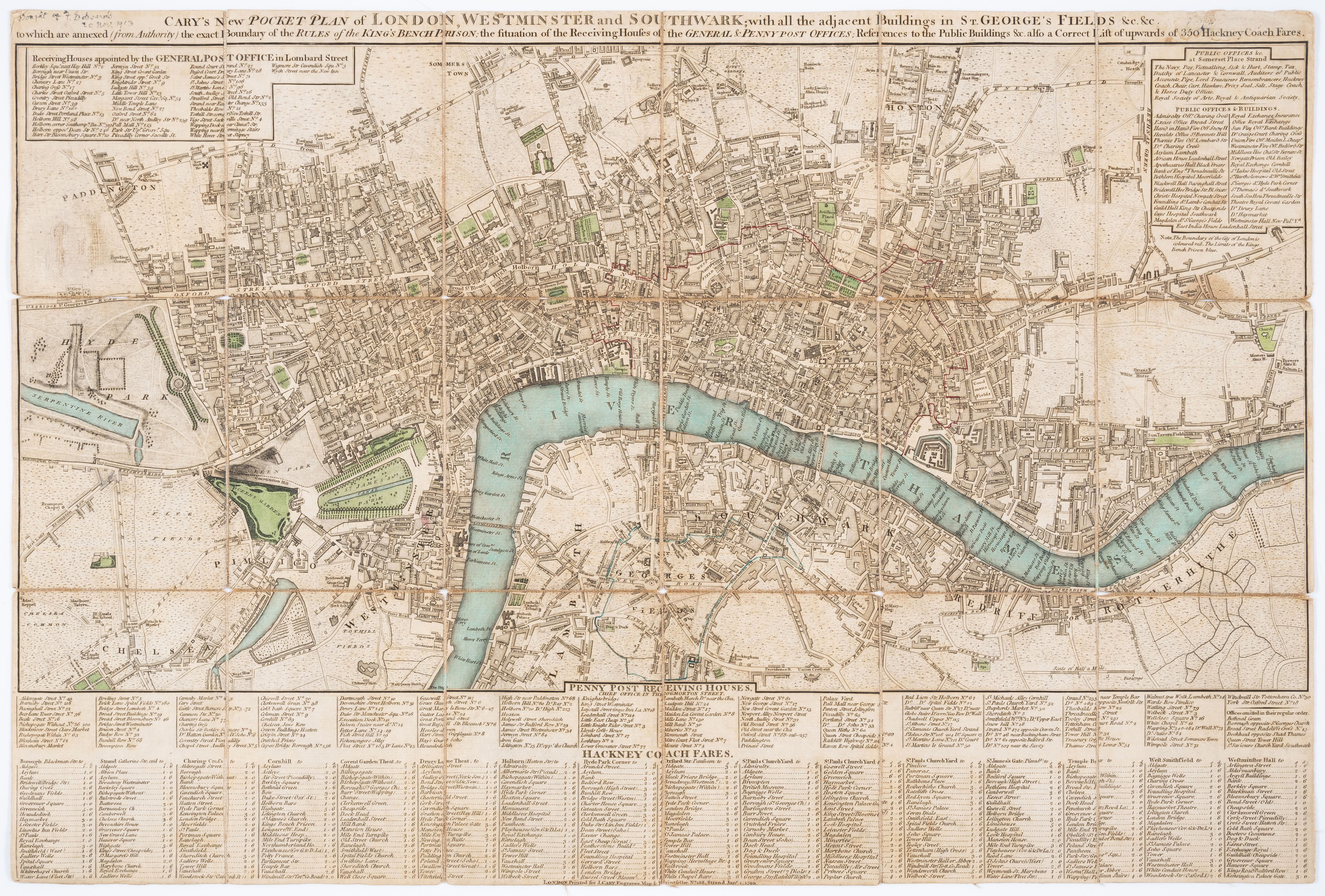London.- Cary (John) Cary's New Pocket Plan of London, Westminster and Southwark, 1790