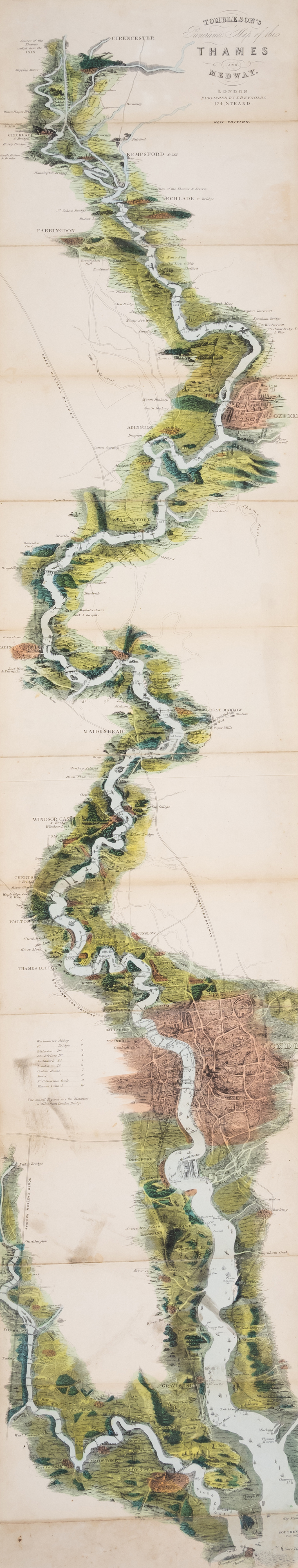 London.- River Thames.- Tombleson (William) Tombleson’s Panoramic Map of the River Thames and Med...