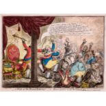 Gillray (James) A Kick at the Broad-Bottoms!-i.e.-Emancipation of "All the talents", etching, 180...