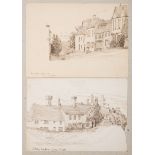 English architecture.- Sketchbook of views and architectural detail of English buildings, 72 pen ...