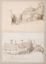 English architecture.- Sketchbook of views and architectural detail of English buildings, 72 pen ...