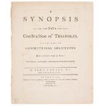 Mathematics.- Lawson (John) A Synopsis of all the data for the construction of triangles, from wh...