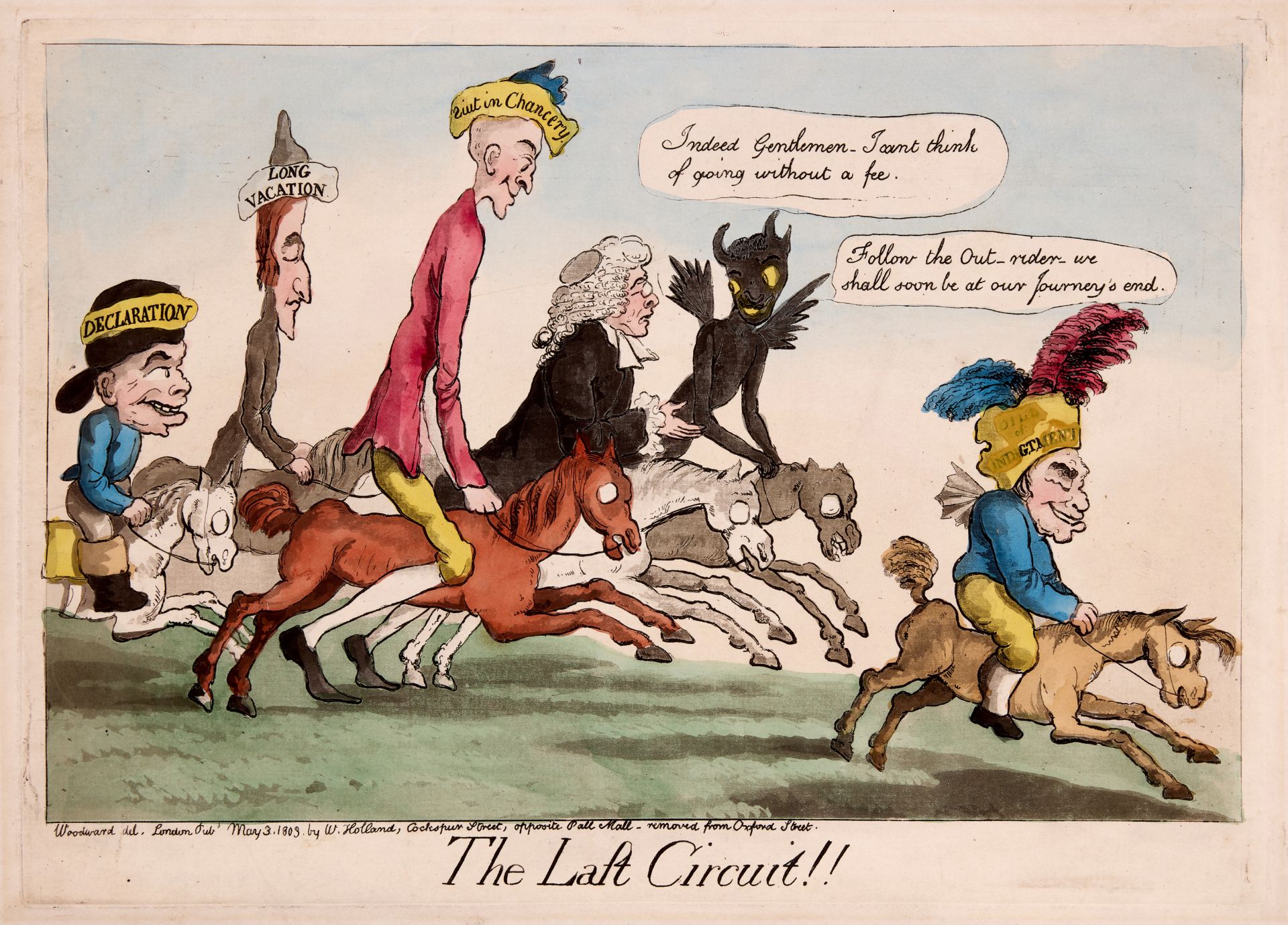 Legal satire.- Woodward (George Moutard), After. The Last Circuit!!, etching, 1803; and another (2)