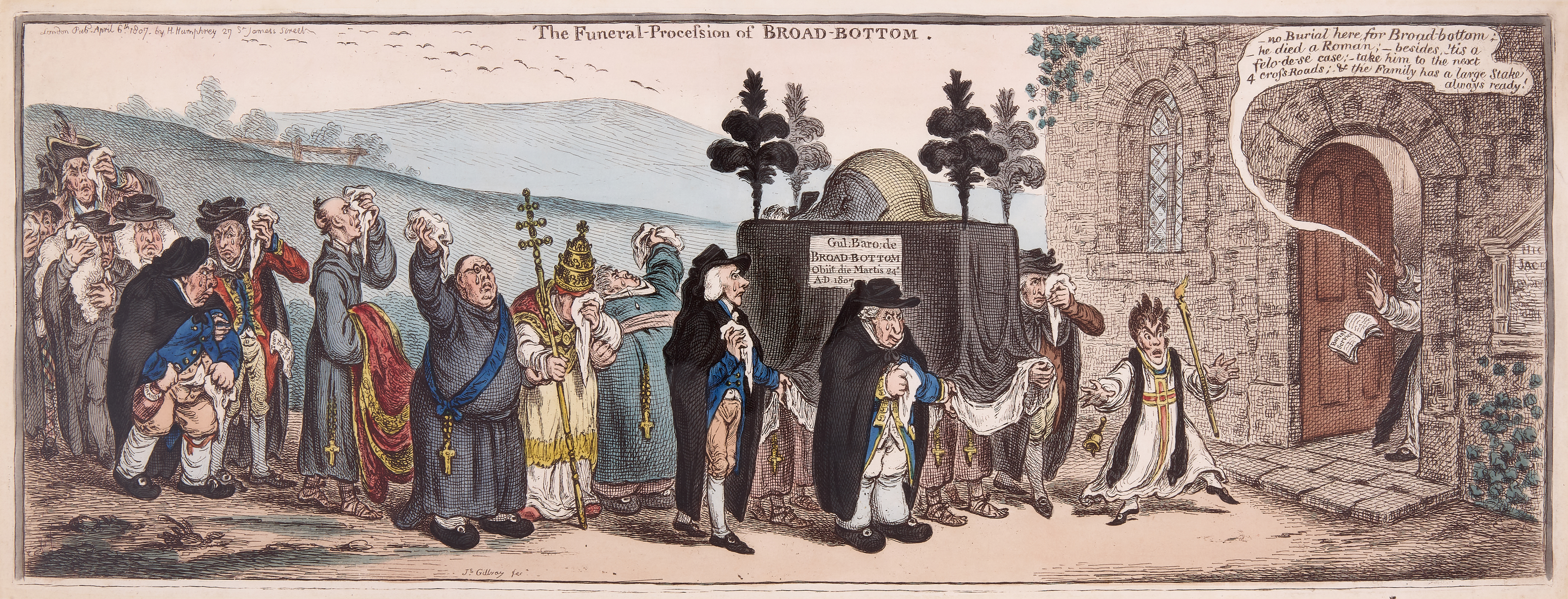 Gillray (James) The Funeral Procession of Broad Bottom, 1807