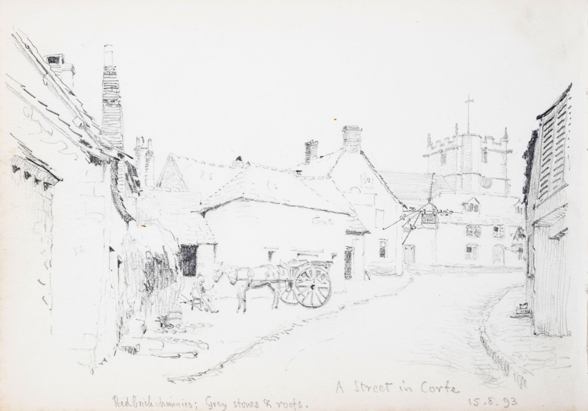 England.- Gandy (Walter) [& another]. Forty pencil drawings of street scenes and buildings in Eng...