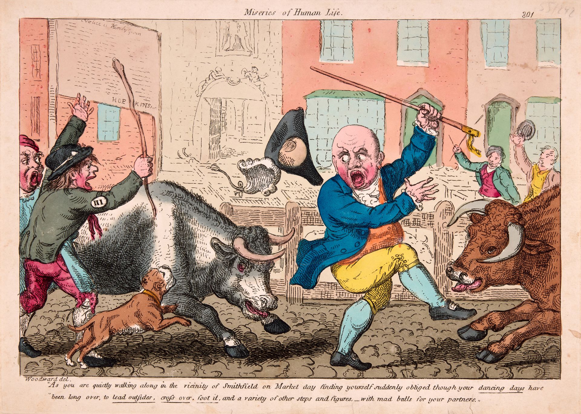 Woodward (George Moutard) After. Collection of 16 satirical prints from 1796 to 1812, etchings (16)