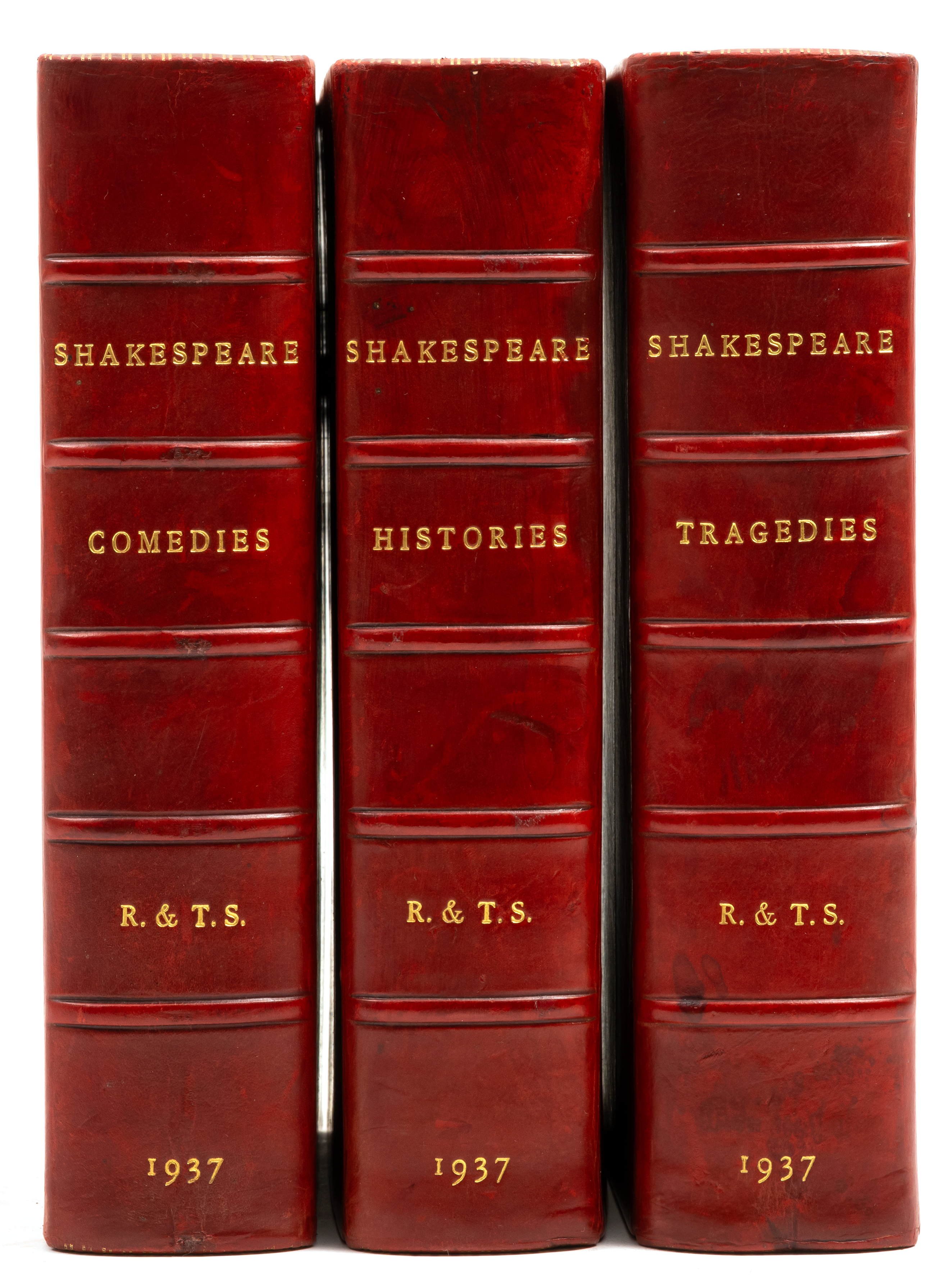 Shakespeare (William) [Works], 3 vol., an attractive set in red calf, 1937.