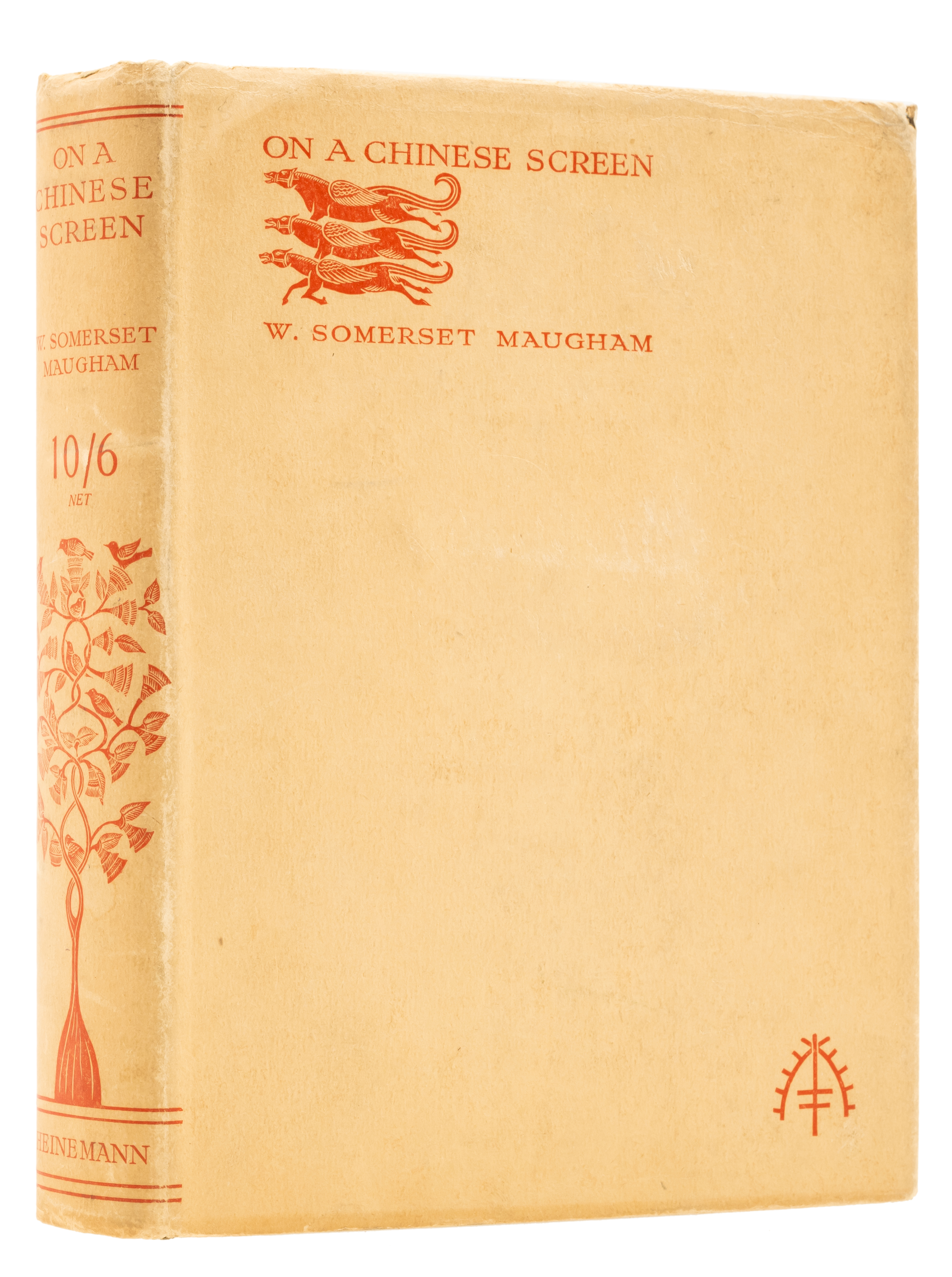 Maugham (William Somerset) On a Chinese Screen, first English edition, signed presentation inscri...