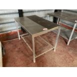 4' stainless & plastic work bench