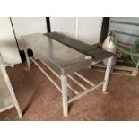 5' stainless & plastic work bench