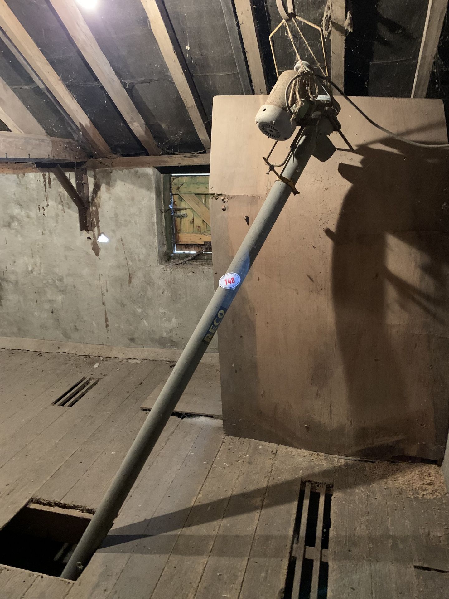 Corn auger, on first floor of barn, PURCHASER TO REMOVE