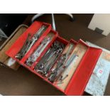 Toolbox & contents, mainly spanners