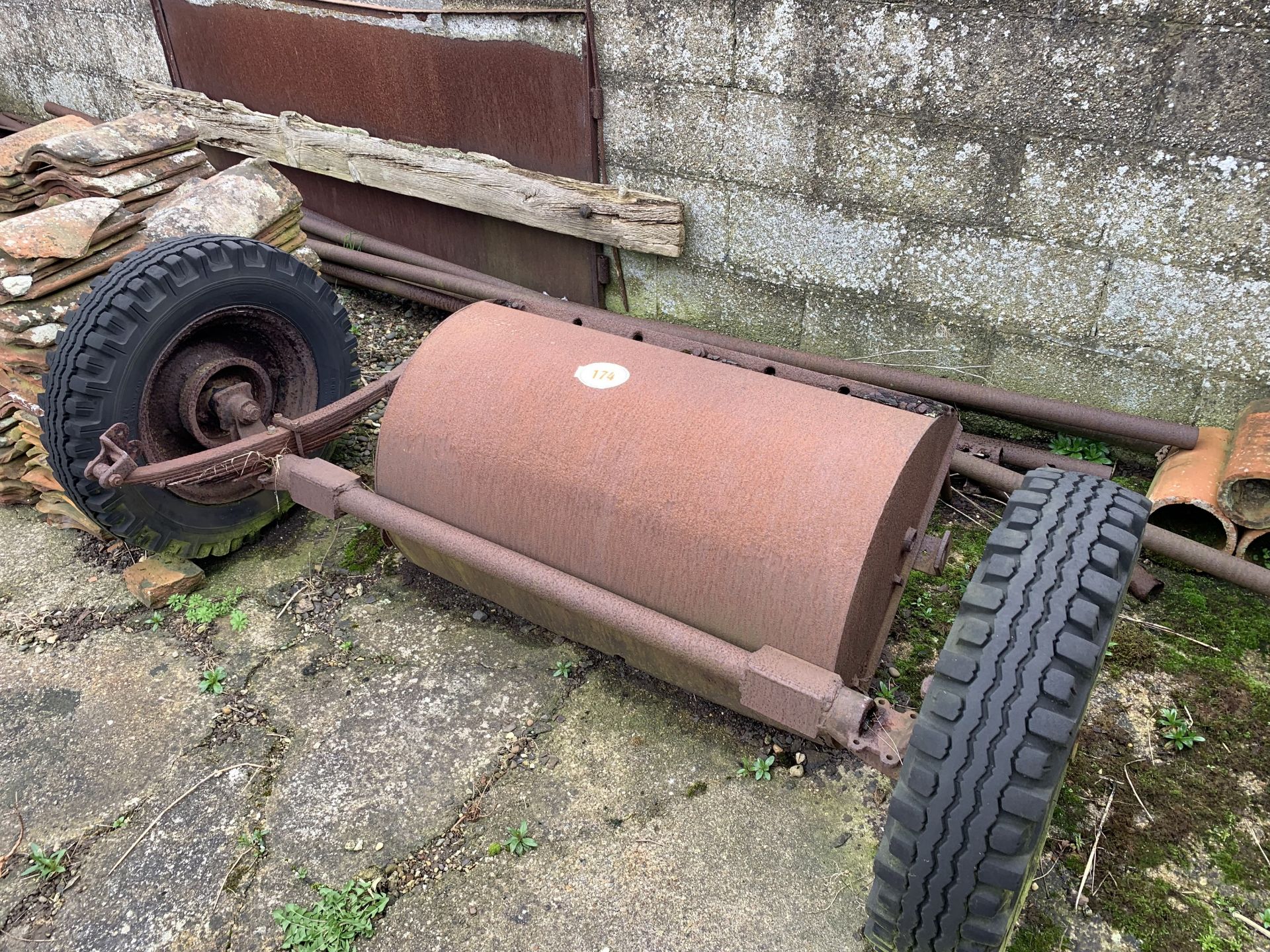 Axle, loader bucket & metal bars