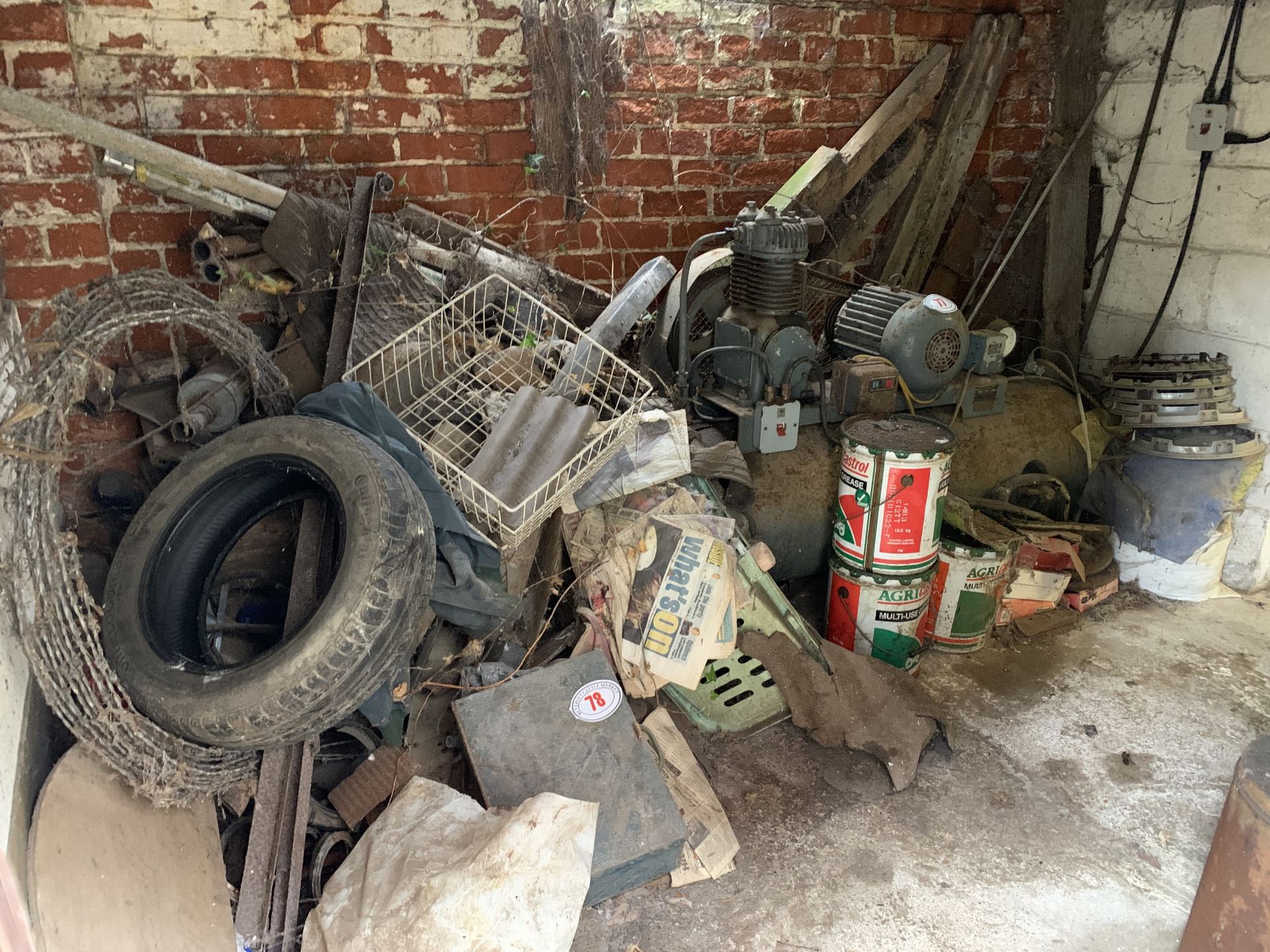 Contents of shed excluding compressor
