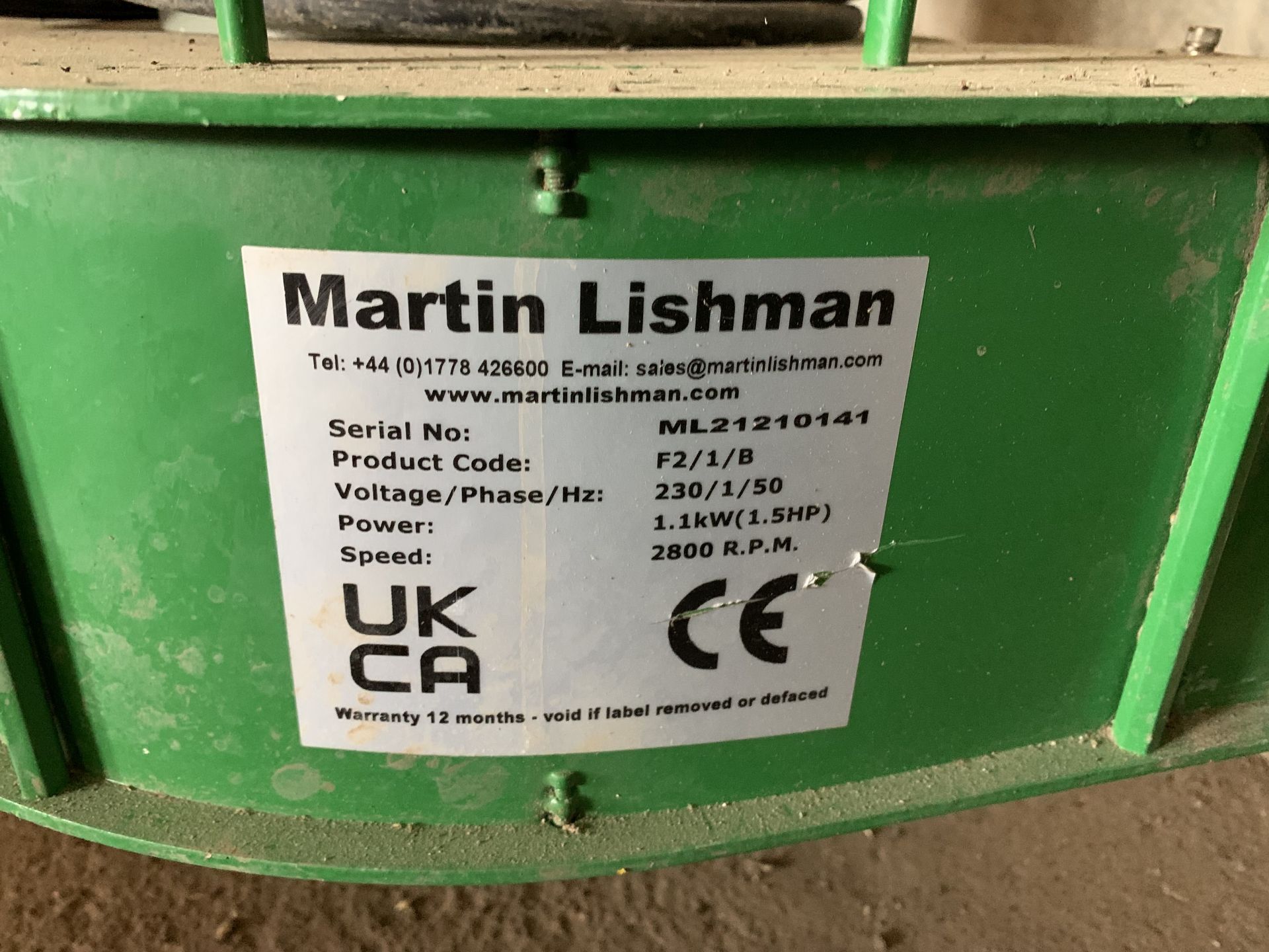 Martin Lishman 1ph grain pedastal fan - Image 2 of 2