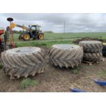 Set of four flotation wheels & tyres, 800/50-34 & 500/60-26.5, eight stud wheels, Trelleborg tyres