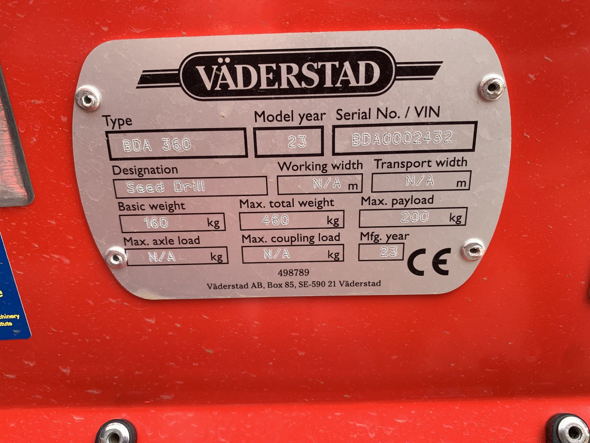 2022 Väderstad Rapid A 600S corn drill with 2023 Väderstad Biodrill 360, comes with iPad operating - Image 3 of 14