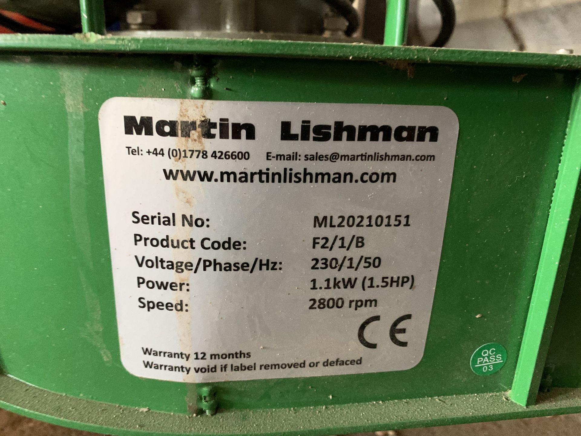 Martin Lishman 1ph grain pedastal fan - Bild 2 aus 2