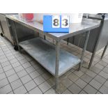 5ft Stainless Steel Worktable w/Galanized Under Shelf