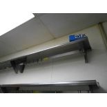 6ft Stainless Steel Wall Shelf w/Pot Hooks