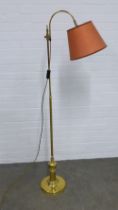 Brass rise and fall standard lamp,