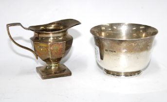 James Dixon & Sons silver sugar bowl, Sheffield 1945, together with a silver cream jug, Birmingham