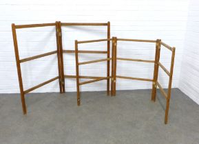 Two vintage folding towel rails, 152 x 114cm. (2)