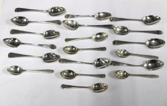 A collection of Georgian and later silver teaspoons, mixed hallmarks (19)