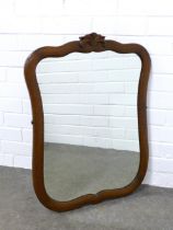An early 20th century oak wall mirror, 52 x 71cm.