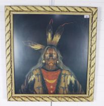 FRANK HOWELL, STANDING I FLY, a framed print of a Native American, No 539 / 950, 73 x 78cm including