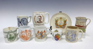 Royal Commemorative china to include a Queen Victoria pot lid, Edward VII coronation mug and an 1888