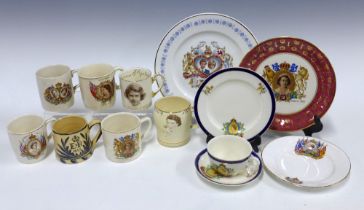 Queen Elizabeth II Royal Commemorative china to include a Charles and Diana plate and King George VI