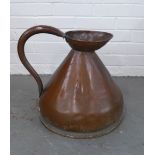 Vintage 4 Galloon copper harvest jug, 50 x 40cm.