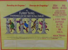 A Funny Thing Happened on the Way to the Forum, movie poster, framed under glass, 100 x 75cm