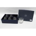 Boxed set of six Stuart Crystal whisky tumbler glasses, 8cm (6)