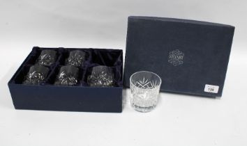 Boxed set of six Stuart Crystal whisky tumbler glasses, 8cm (6)