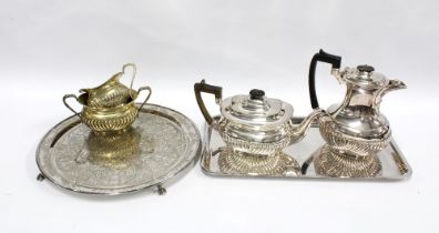 Epns wares to include two trays and teaset (a lot)