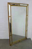 Contemporary gilt framed pier mirror with a bevelled edge rectangular plate and mirrored border