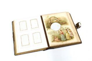 Olympia leather bound musical carte de visite photograph album by Thompson, Bunnett and Others,