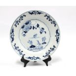 Chinese blue and white plate, bird and flower pattern, 22.5cm