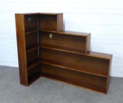 Vintage corner bookcase, 118 x 100 x 46cm.