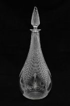 Lalique 'Fougères glass decanter / carafe with stopper, etched Lalique France mark to base, boxed,