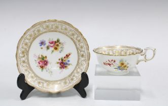 Hammersley bone china Dresden Sprays cabinet cup and saucer (2)